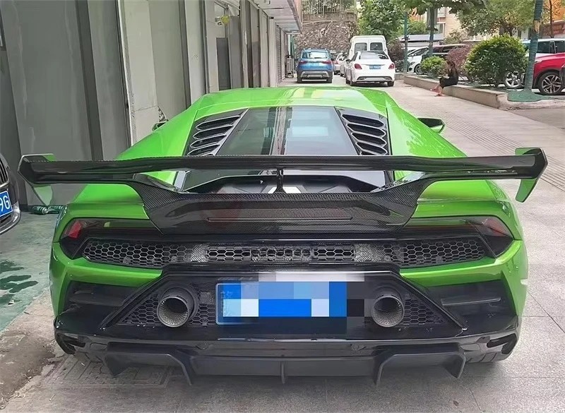New to Vorsteiner Style Hot-pressed Dry Carbon Fiber Double-layer GT Tail Rear Spoiler Wing for  HuracanLP610 EVO